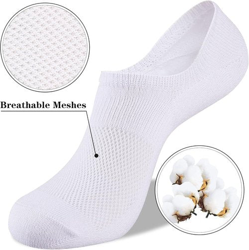 Heatuff No Show Socks - Women's Cotton Low Cut Non-Slip Casual Liners | 6-9 Pairs