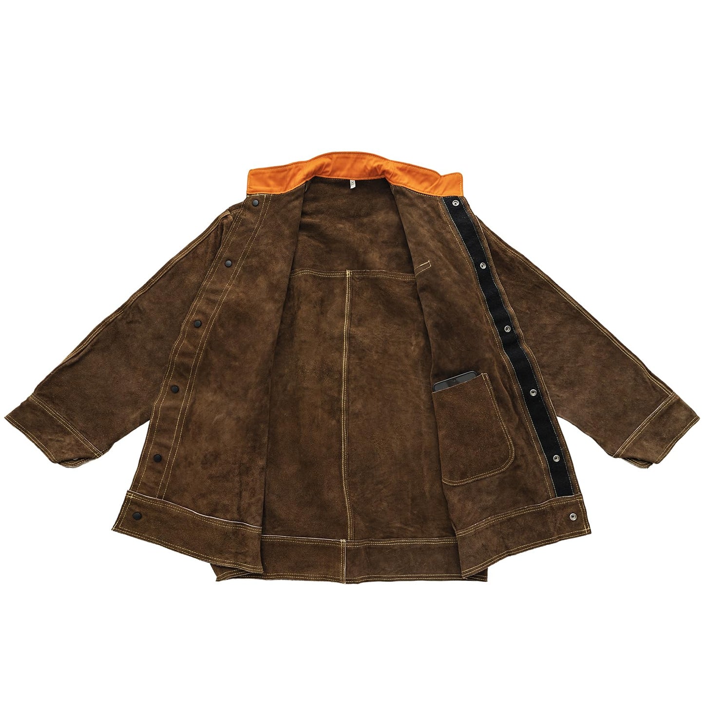 YESWELDER Leather Welding Jacket for Men Women, Heavy Duty welder jacket, Heat Flame Resistant Welding Coat