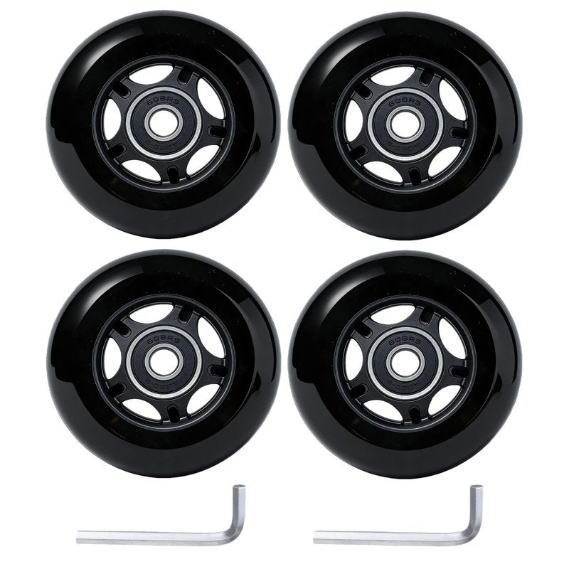 VORTRACK 4-Pack Inline Hockey Skate Wheels - 85A Durable PU Wheels with ABEC-9 608-2RS Bearings & Floating Spacers, 80/76/72/70/64mm for Blades Roller Skates, 76mm