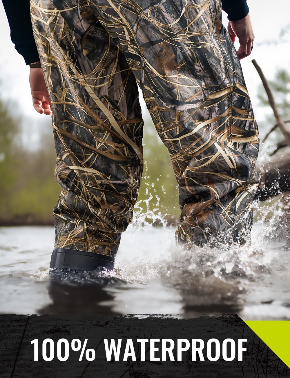 TIDEWE Bootfoot Chest Wader - Waterproof Fishing & Hunting Waders for Men & Women | Green/Brown