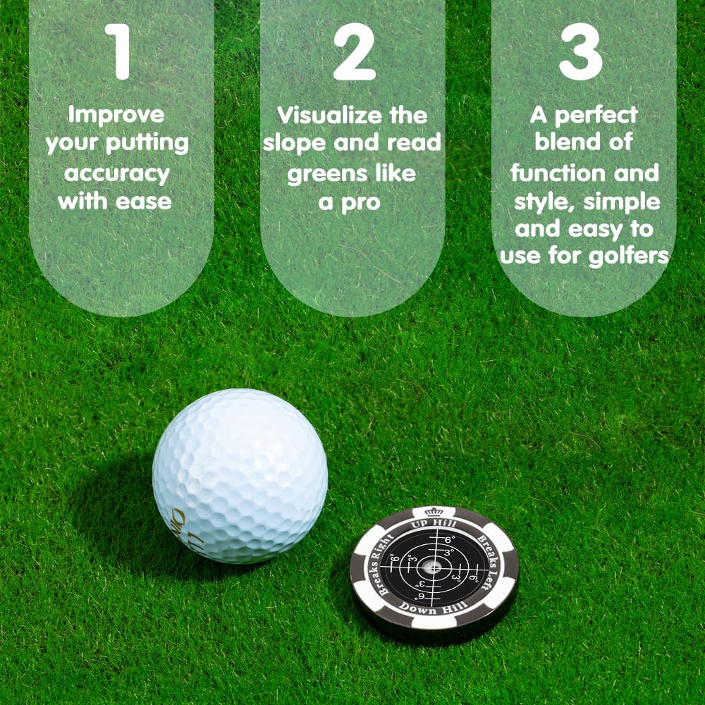 Prodigora SlopeMaster ProGreen Reader - Golf Ball Marker with High Precision Green Reading Aid Golf Accessories for Men Women (Black&Black)