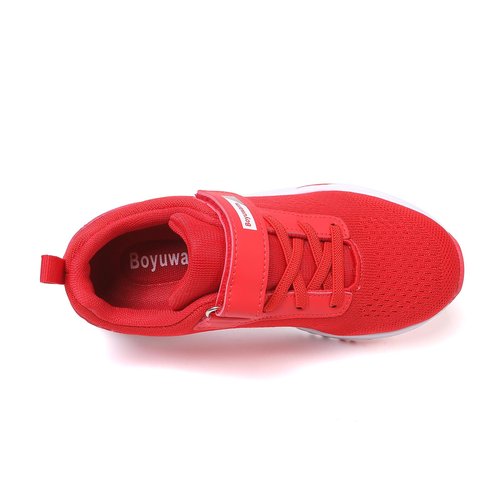 Boyuwarm Kids Athletic Tennis Shoes, Lightweight Running Sneakers, Non-Slip Sport Shoes, Boys Girls (Red, Big Kid, 1, Numeric, US Footwear Size System, Medium)
