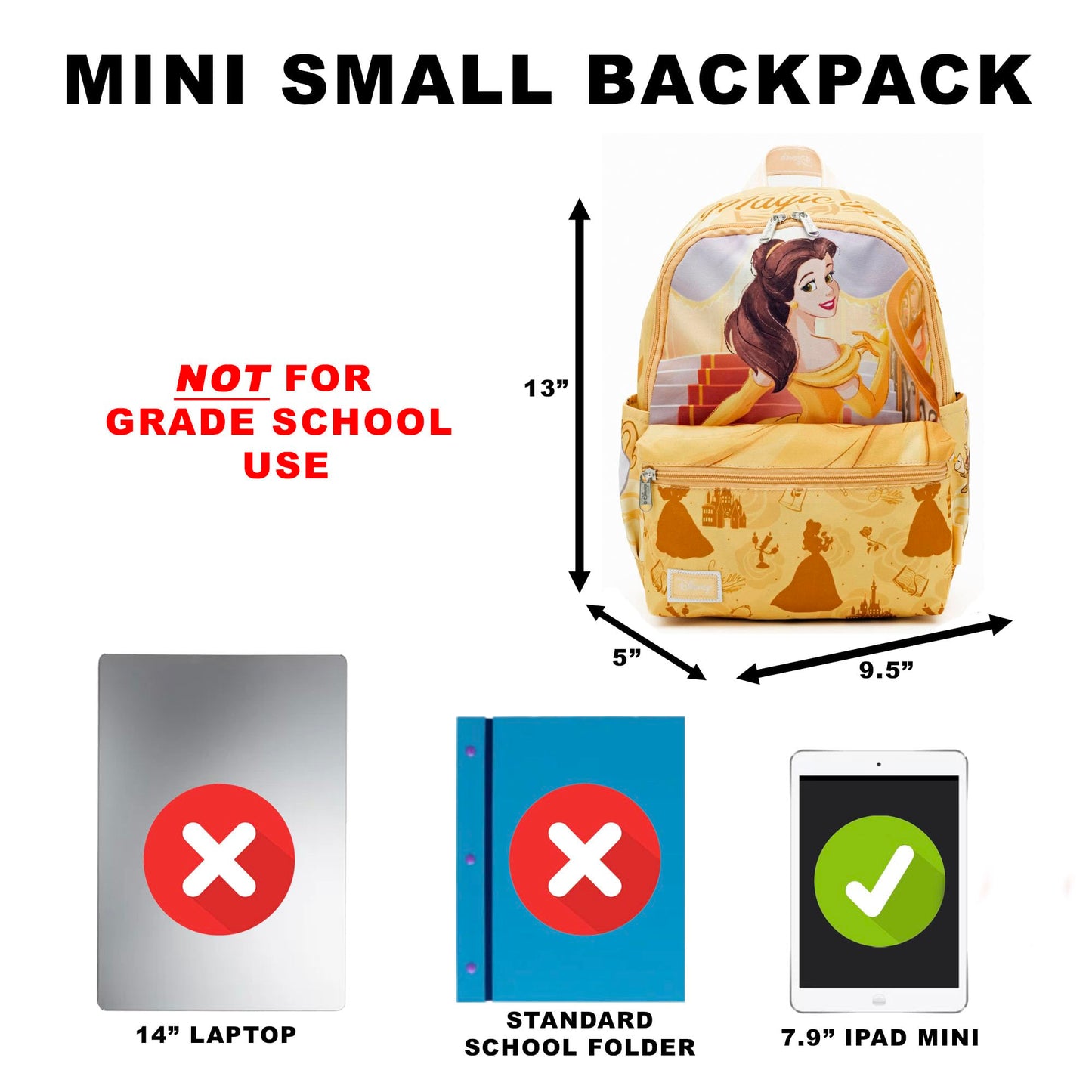 Wondapop - Beauty and the Beast - Belle 13" Mini Nylon Deluxe Daypack