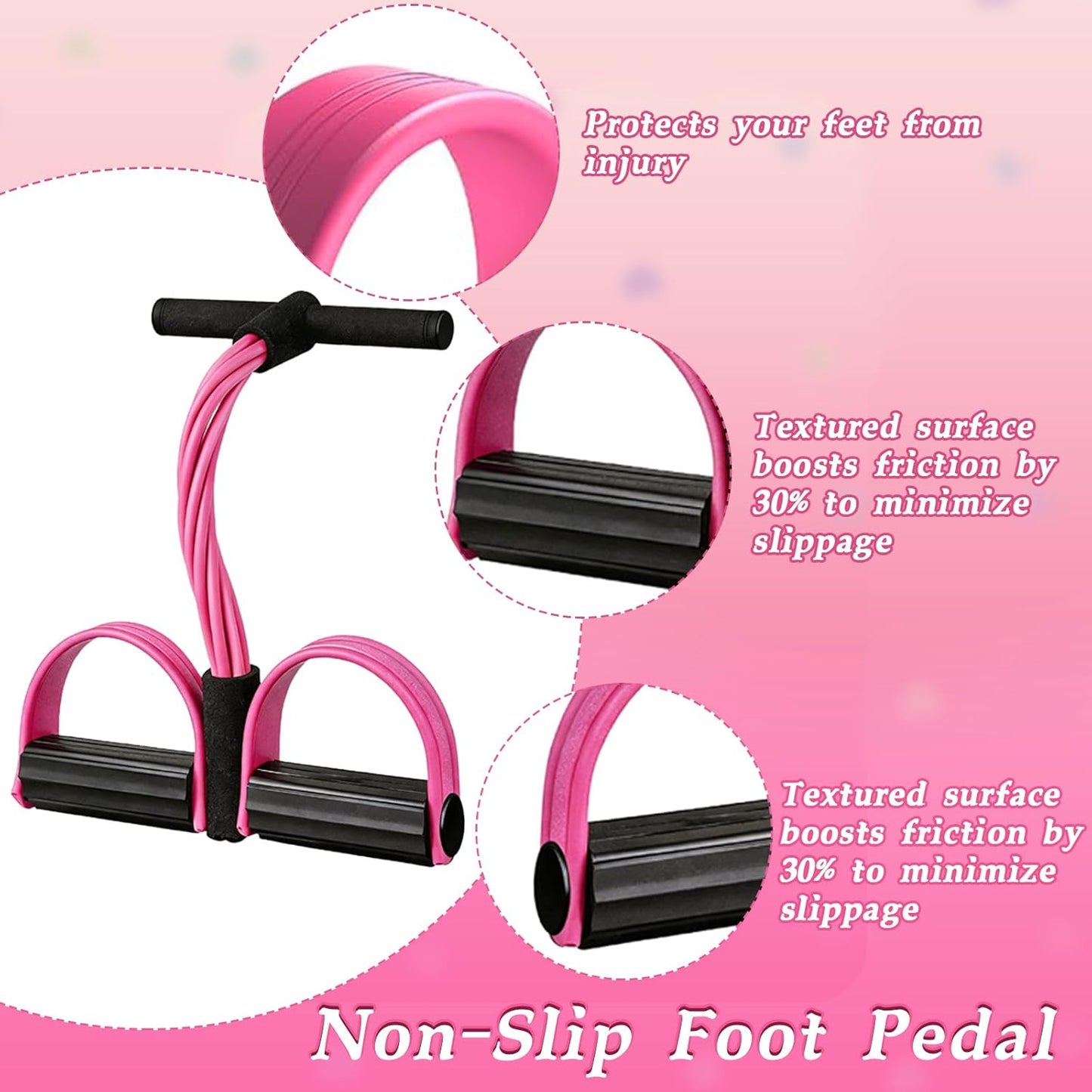 Skiennix Pedal Resistance Bands - 6 Tube Multifunctional Rubber Bands for Arms, Abdomen & Legs