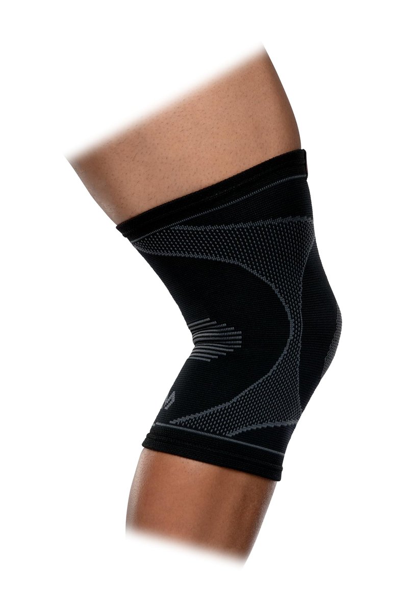 McDavid Engineered Elastic Knee Sleeve with Gel Buttress & Stays with Compression Knee Support for Knee Pain Relief, Black, Medium