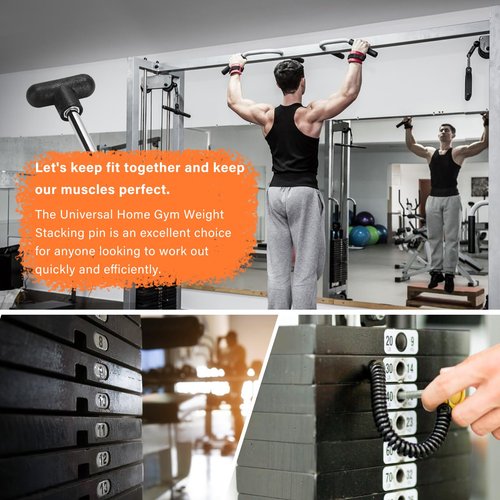 ArrogantF Weight Stack Pin, Weight Machine Pin Replacement, Pin Tensile 3/8" Diameter 5-1/2" Locking Space,Universal Fitness Equipment Gym Pin, for Home Gym Machine Parts & Accessories 2 Pcs