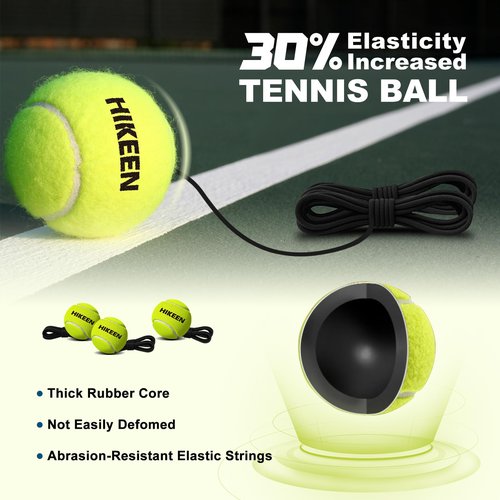 Hikeen 3 Tennis Balls with Strings - Durable Felt Pressurized Tennis Balls