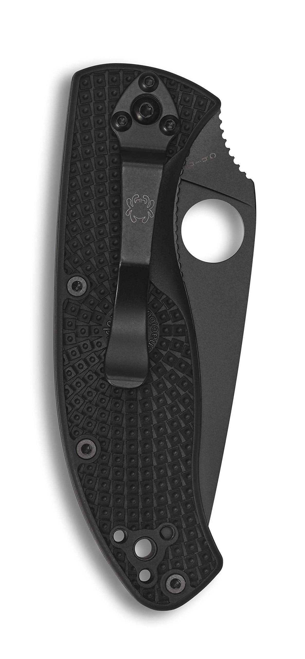 Spyderco Lightweight Tenacious Folding Knife 3.39" Black Oxide Combo Blade