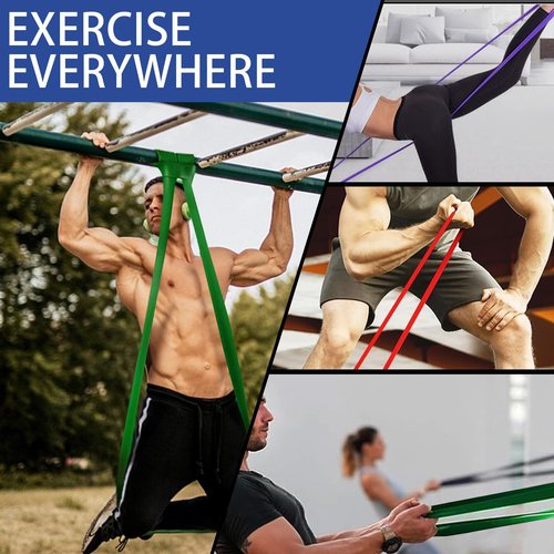 5-Level Resistance Bands Set, Pull-Up Assistance Bands for Workouts, Stretching, Physical Therapy and Muscle Training