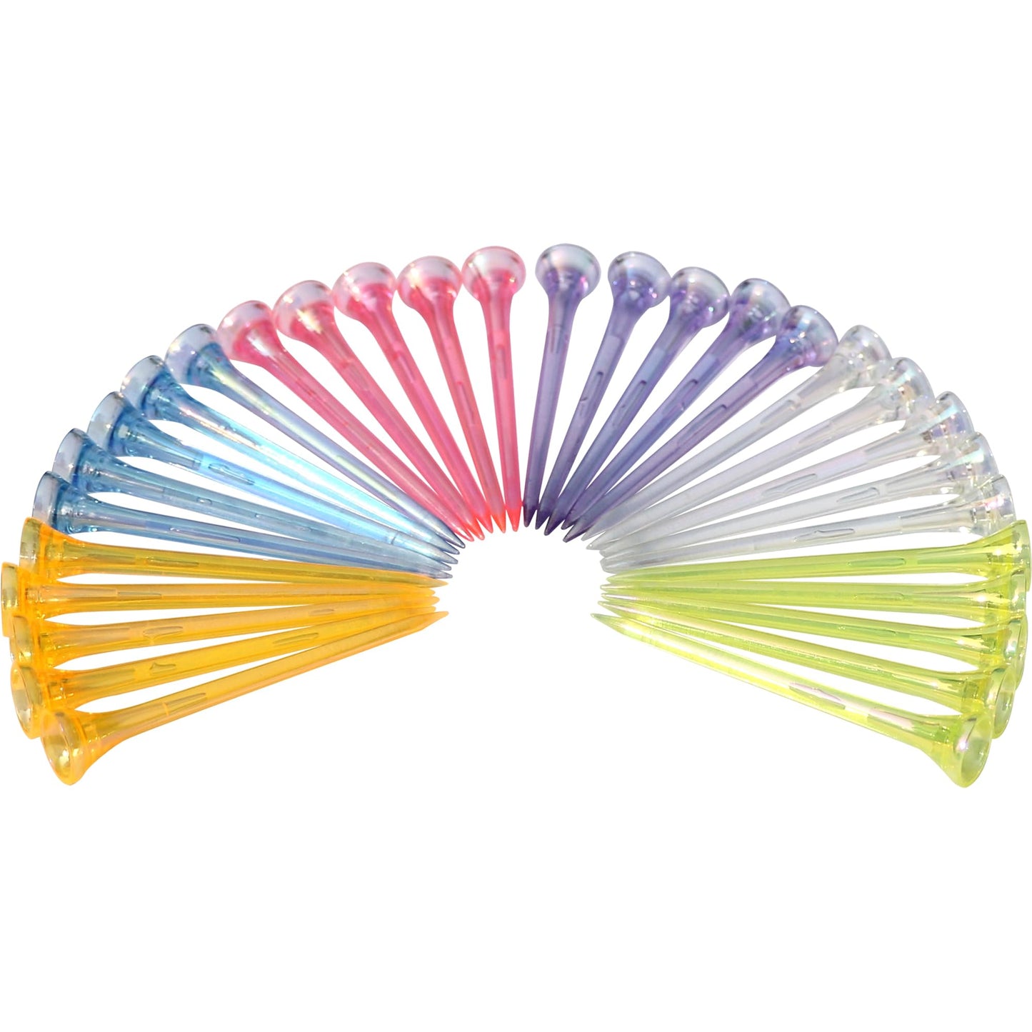 Golf Tees 2.68’’ 2.83’’ 10/20/30 Count Crystal Plastic Golf Tees Reduced Friction & Side Spin Professional Unbreakable TEES