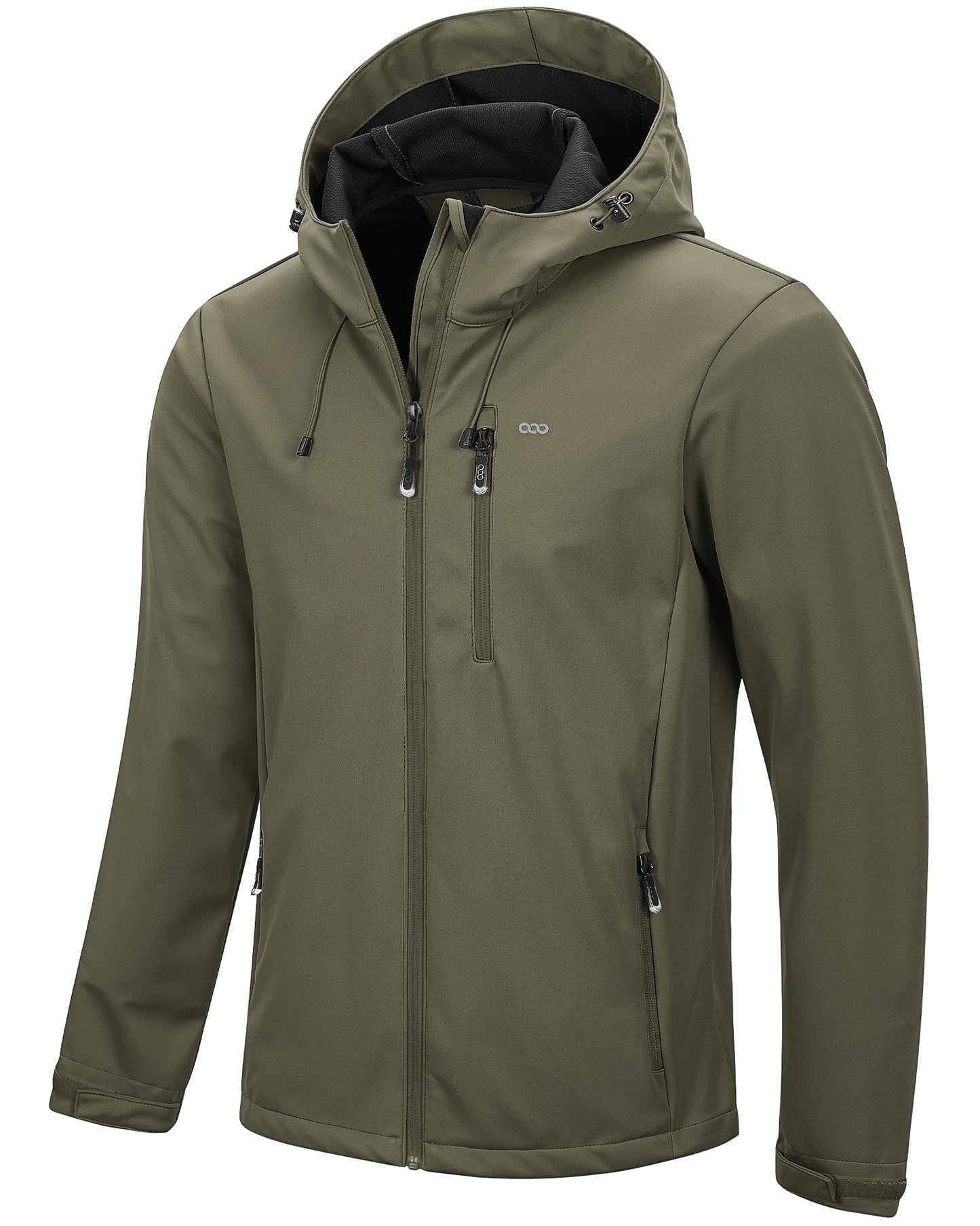 33,000ft Men's Softshell Jacket with Hood Waterproof Windbreaker Lightweight Rain Shell Jacket for Outdoor Hiking Travel