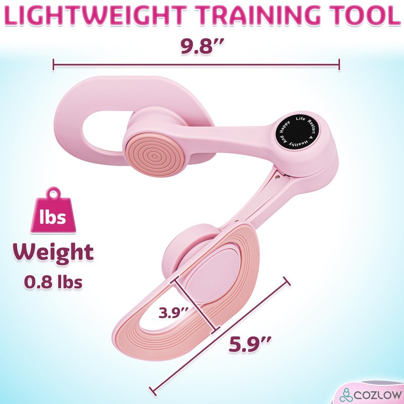 Cozlow - Leg / Thigh Trainer - Multifunctional Exerciser and Muscle Toning / Strengthening Device with Adjustable Grippers for Pelvic Floor, Hip, Glutes, Arms Workout - Kegel Exercise, Leg Squeezer