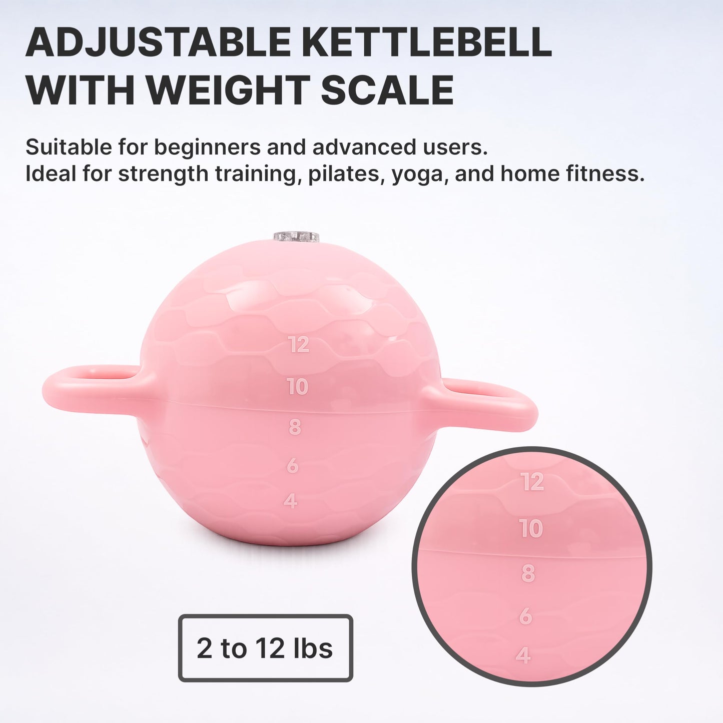 2-12 Lbs Soft Adjustable Kettlebell for Women - Water Filled Strength Training Kettlebells - Dual-Handle Design Water Weight Bag for Home and Gym Workouts