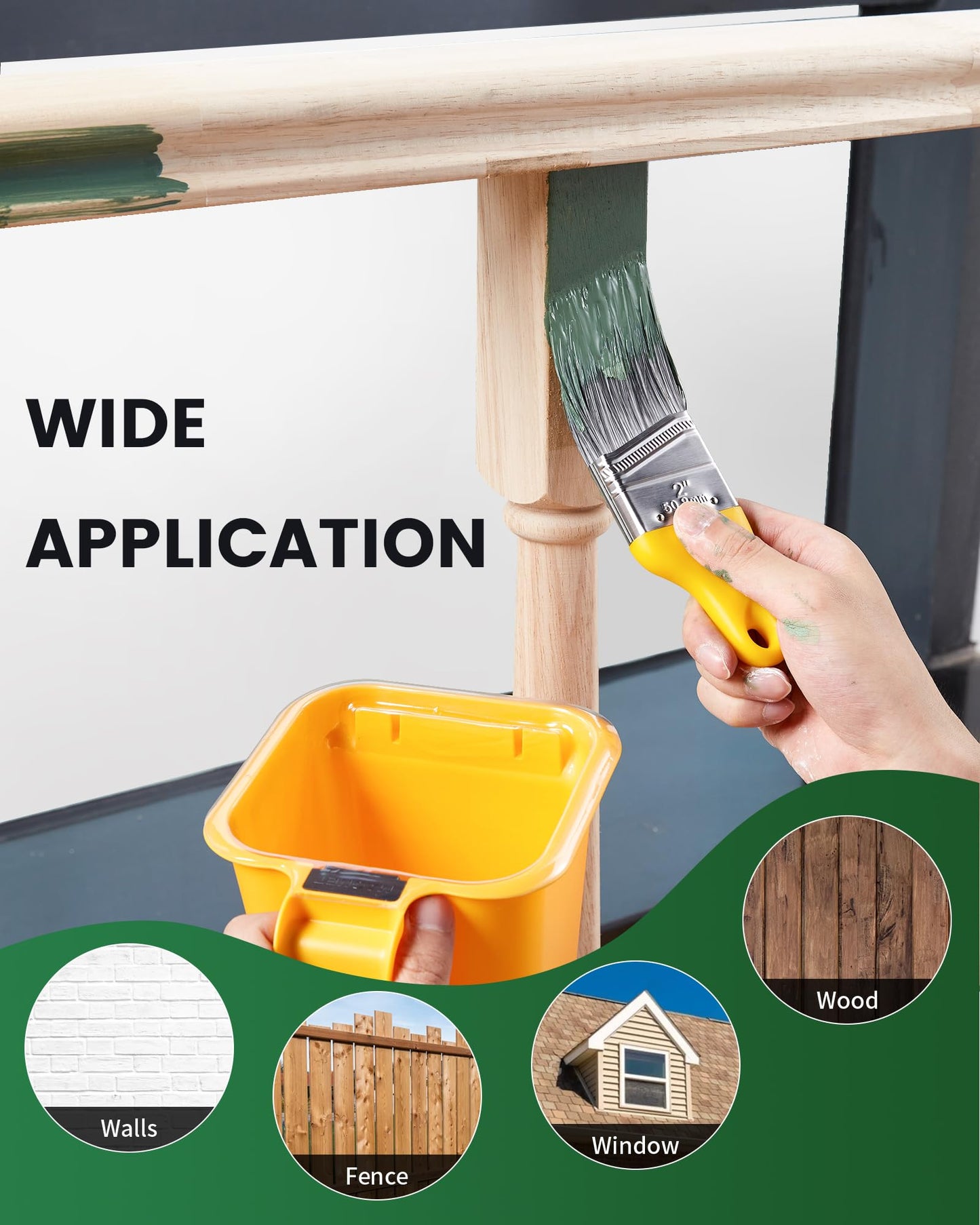 Voomey 13Pc Paint Cups for Painting, Small Paint Bucket Holds 16 oz. of Paint or Stain, Paint Cup, Paint Pail Liner, Brush, Trim Painting Tool, for Finishing Work and Repairs