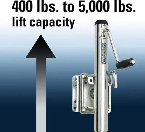 Fulton XP10 Utility Trailer Jack - 1,200 lbs Lift Capacity | Side Mount, 10 Inch Travel