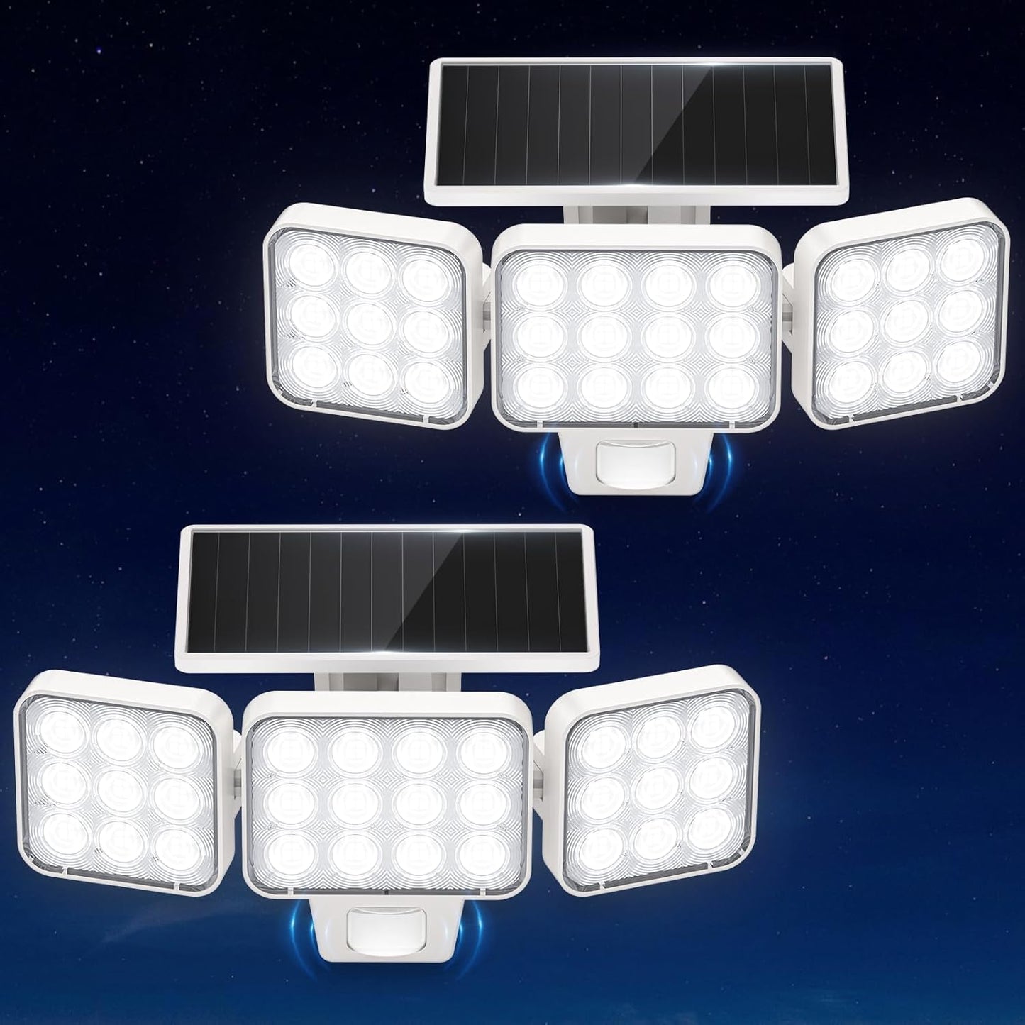 3500LM Solar Flood Lights with Motion Sensor - Adjustable Wireless LED Security Spot Lights for Outdoor Yard - 2 Pack