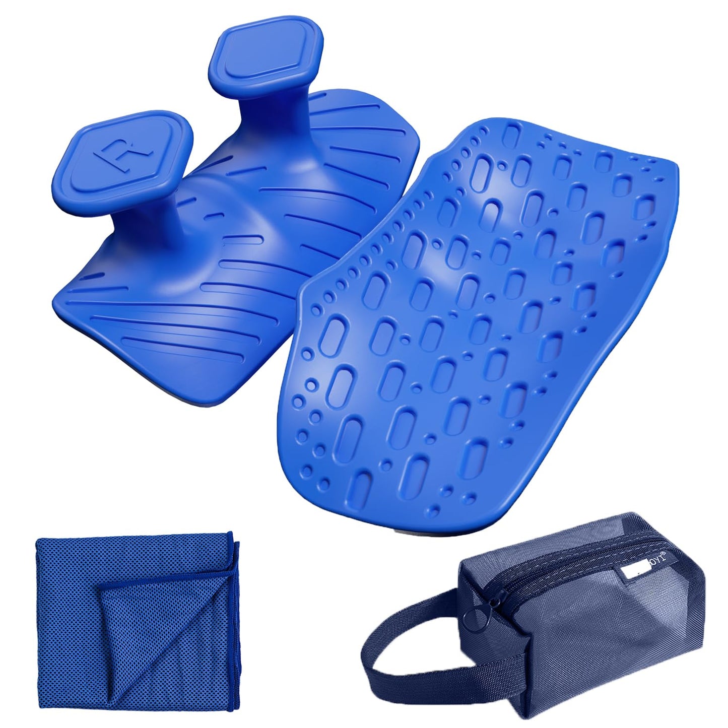 Monattrod Upgraded Weight Lifting Grips for Women & Men - Extra Large & Thick Non-Slip Gym Grips with Cooling Towel, Ergonomic Workout Gloves for Pull-Ups, Dumbbell Exercises (Blue)