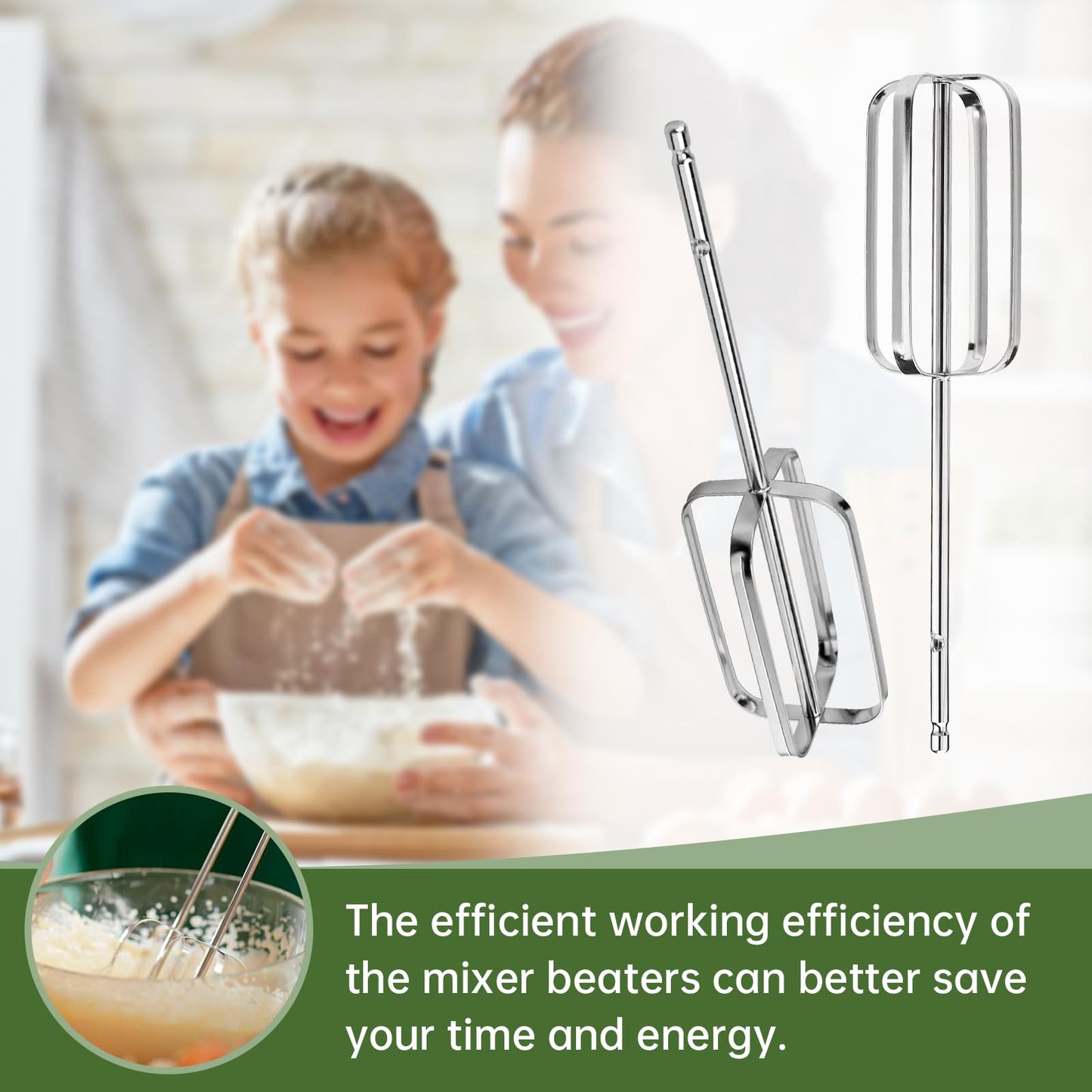 Hand Mixer Attachments Replacement Beaters Compatible with Hamilton Beach Hand Mixers 62682RZ 62683 62692 62695V 64699