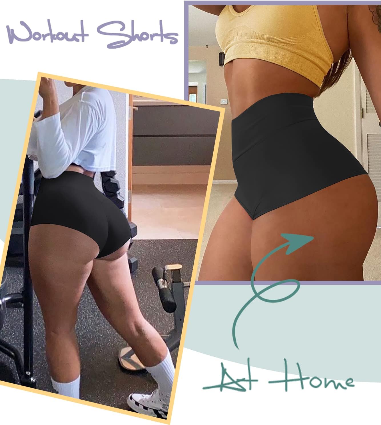 Skiennix Women's High Waist Yoga Booty Shorts - Butt Lifting Spandex Dance Leggings | Perfect for Workouts