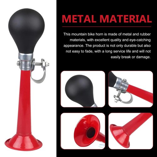 Dogary Air Horn for Bicycles, High Volume Warning Horn, Loud Squeeze Sound Bicycle Bell, Universal Biking Accessory for Adults & Kids, Fits Mountain Bikes, Beach Bikes & Most Bicycles (Red)