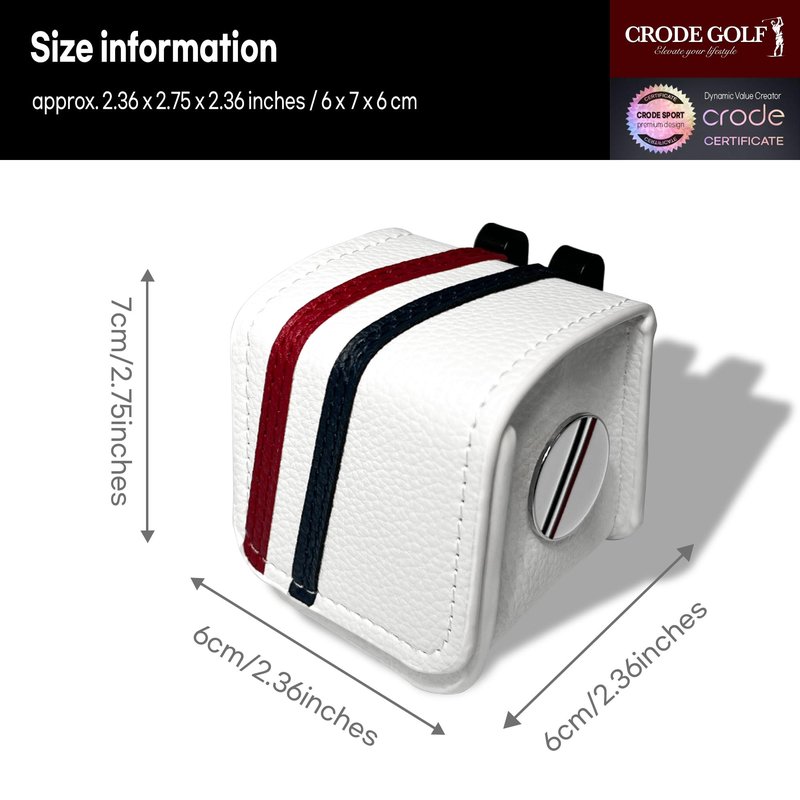 CRODE Golf Ball Bag and Tee Holder with Ball Marker, 3 in 1 Golf Ball Storage Carry Pouch, Premium Leather (1-Ball)