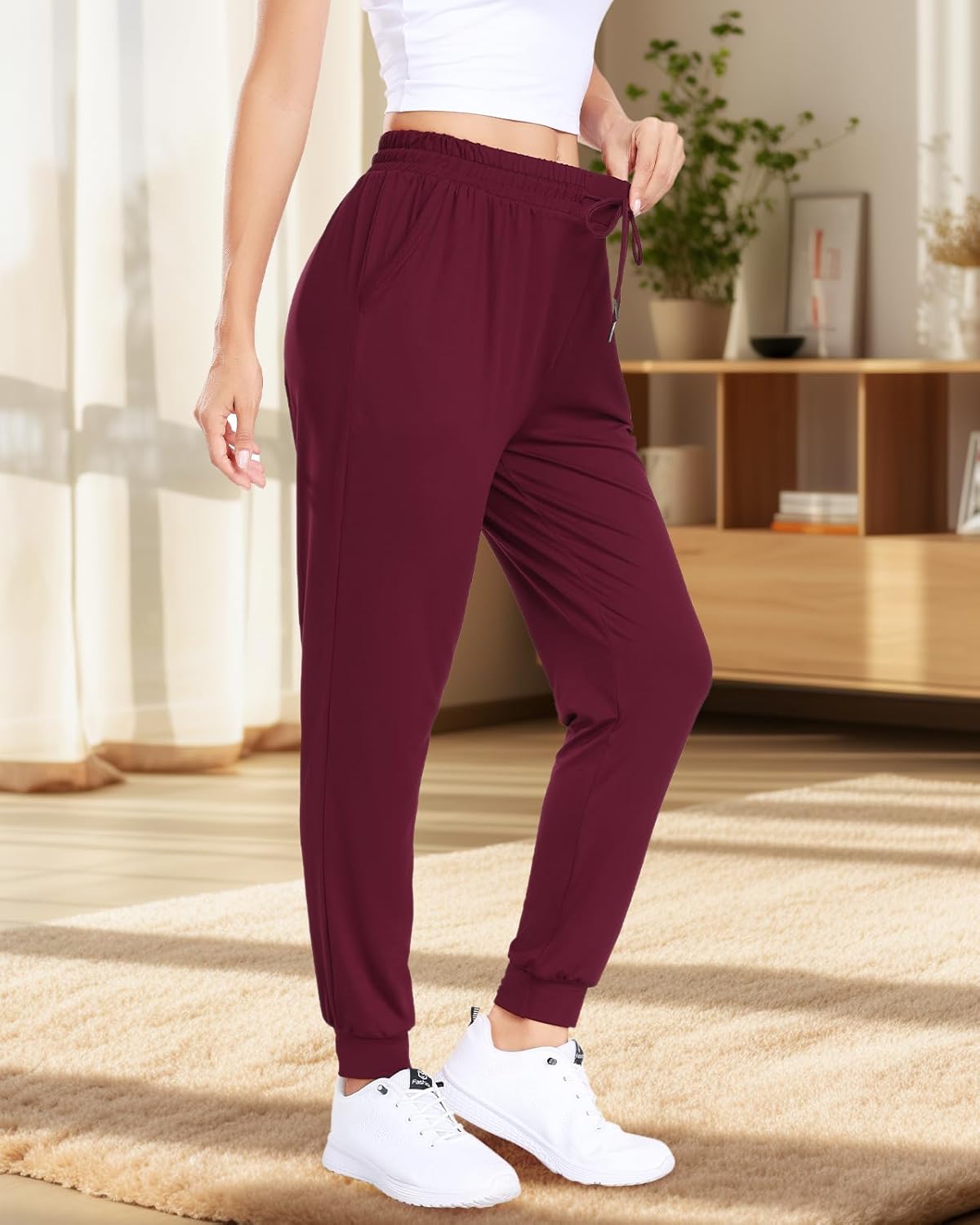 ZENEX 3 Pack Women Joggers, Women's Sweatpants with Pockets for Running, Yoga, Workout & Lounge