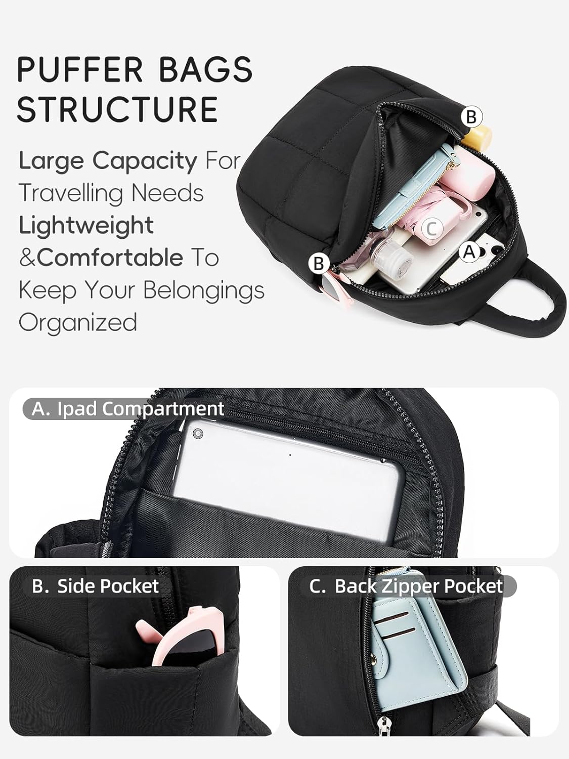 Westbronco Mini Backpack - Lightweight Nylon Fashion Purse for Travel & Daily Use | Small Size