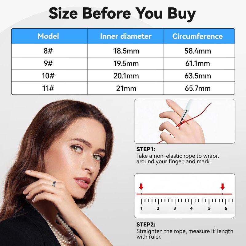 YD LIFE Smart Ring for Men Women - 2025 AI Fitness Tracker with Blood Oxygen/Sleep/Meditation/Heart Rate/Stress, Women's Health, Air Shutter, 5ATM Waterproof, Android & iOS Compatible