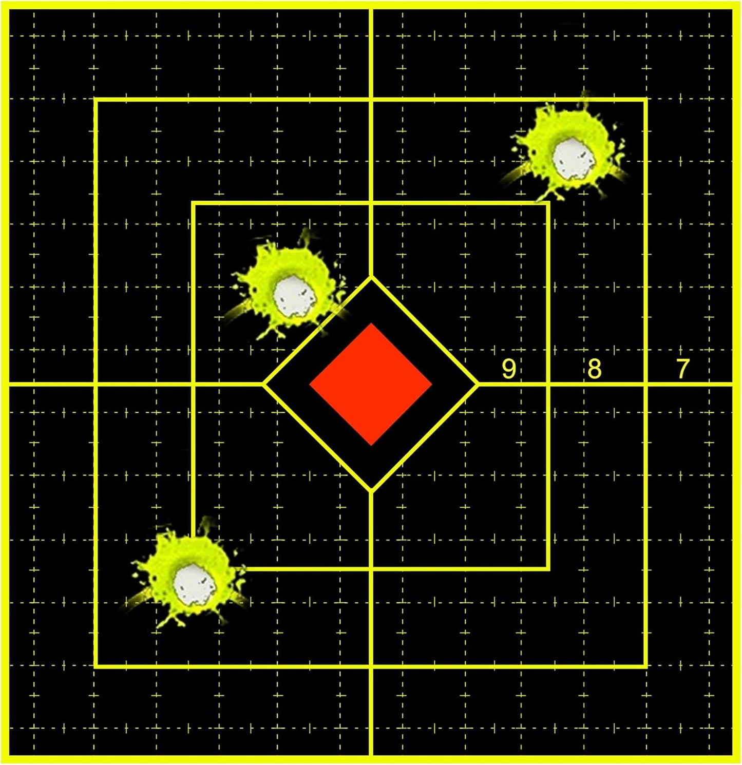 Skiennix Shooting Targets - 100 Pcs Self-Adhesive Splatter Stickers with Fluorescent Yellow Impact Feedback