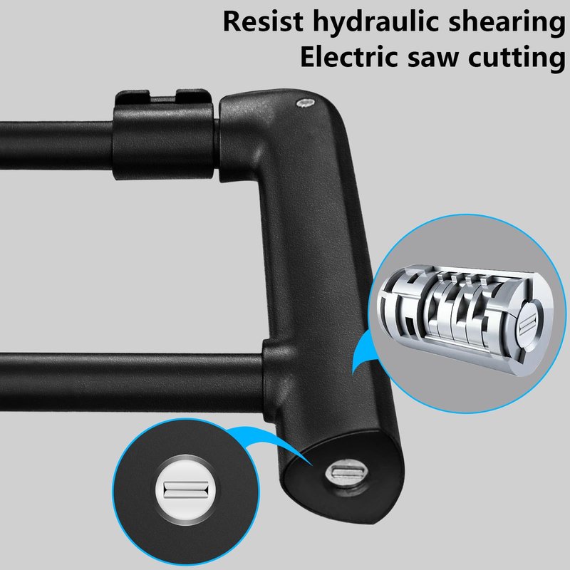 Bike U Lock with 4ft Security Chain 14mm Shackle, Bike Lock with 3 Keys and Mounting Bracket, Bicycle U-Locks Perfect for Road, Mountain, and Electric Bikes,Bicycle Lock