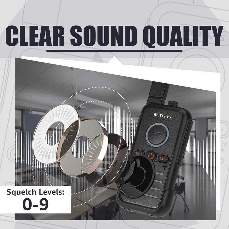 Retevis RB45 Walkie Talkies for Adults,Two-Way Radios, Dual PTT, USB-C, VOX, Handheld 2 Way Radio Rechargeable for Commercial School Church Restaurant Clinic Hospital Healthcare(10 Pack)