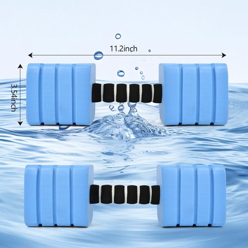 Aquatic Exercise Dumbbells, 2PCS Foam Water Weights, Aerobic Exercise Fitness Equipment Dumbbell, Dumbbells Set for Water Aerobics Weight Loss, Pool Fitness, Underwater Exercise (Blue)