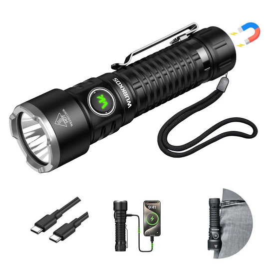 Wurkkos TS28 Rechargeable LED Flashlight, 3200 Lumens Super Bright Flashlight with Multiple Modes, IPX8 Waterproof Flash Lights for Camping, Hiking, Outdoor and Emergency Use