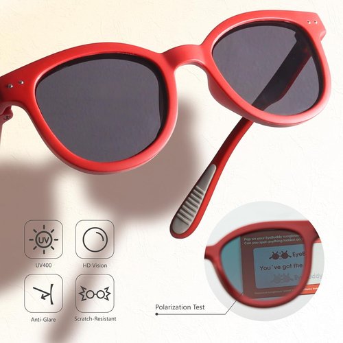 EYEBUDDY Kids Toddler Sunglasses - Polarized UV Protection for Ages 2-8 | Stylish & Safe for Boys & Girls