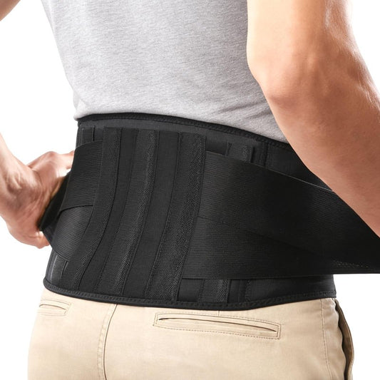 XOBTURP Back Brace for Lower Back Pain & Sciatica Relief - Heavy Duty Lumbar Support Belt with 5 Reinforced Stays for Herniated Disc, Arthritis, Work & Lifting - Men & Women (39-44.9” Large)