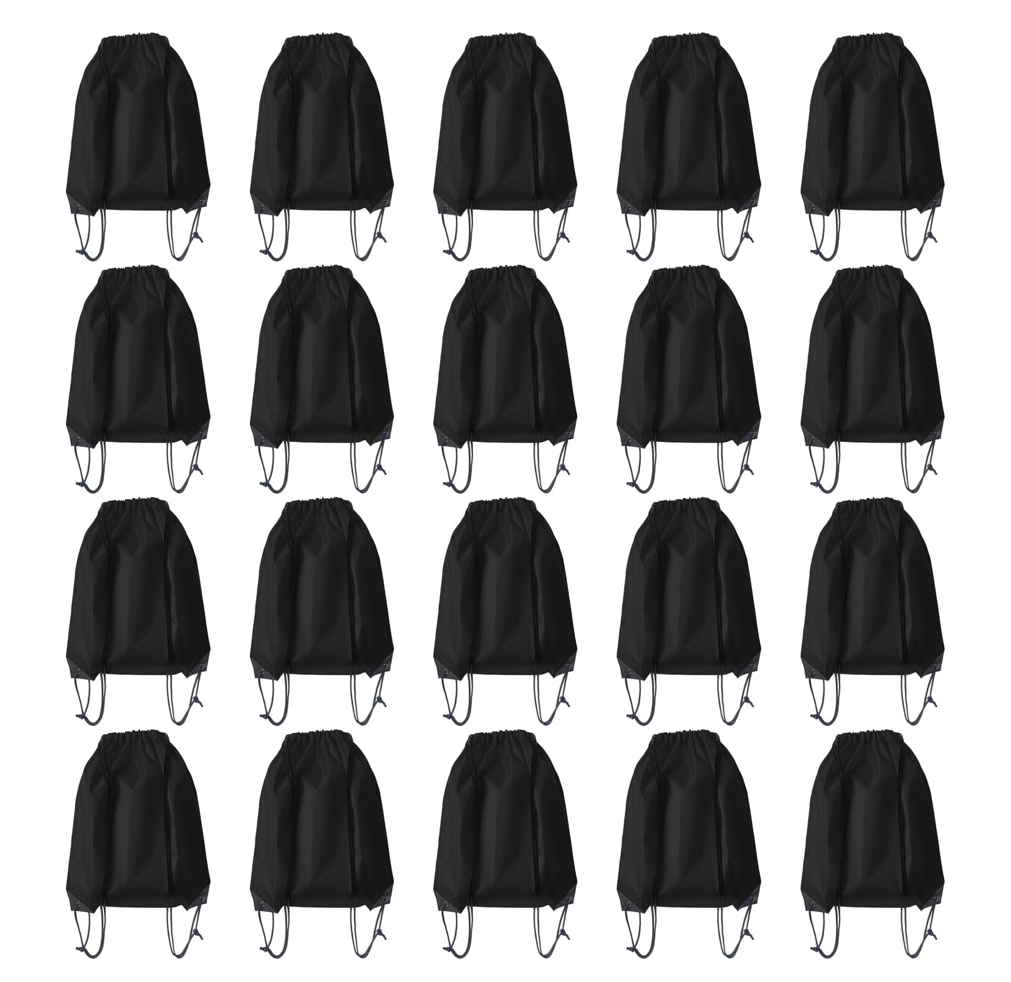 JohahaTim Drawstring Backpack Bulk 20 Pcs Draw String Bags DIY Gym Sports Traveling Yoga Cinch Bag Sackpack Drawstring (Black)