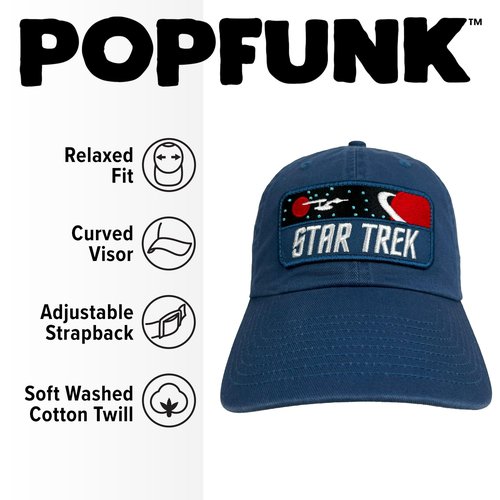 Popfunk Star Trek Enterprise Planet Patch Dad Hat - The U18 Adjustable Relaxed-Fit Cap - Unisex for Men and Women