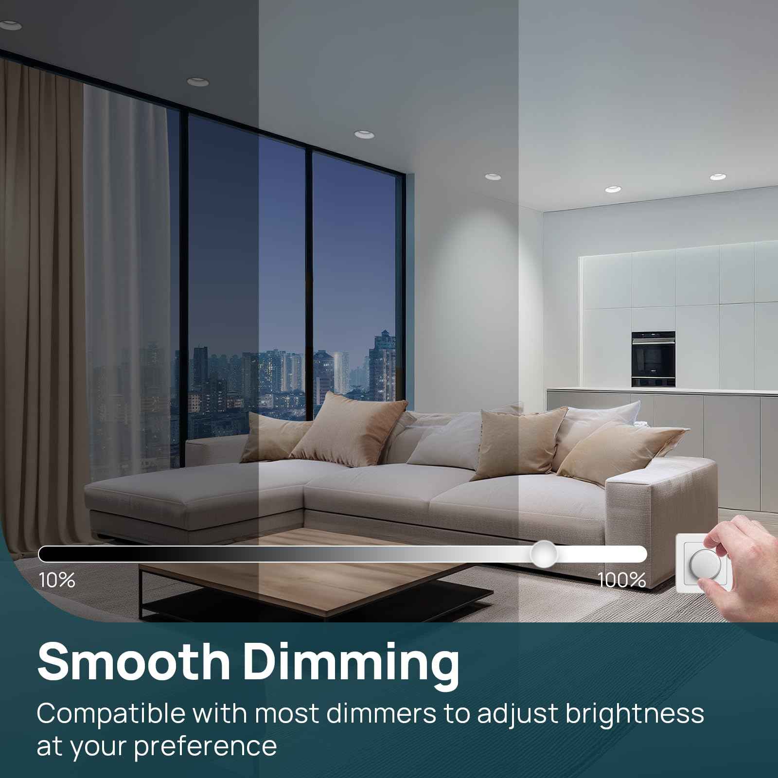 Linkind BR30 LED Flood Light Bulbs Indoor, 65W Equivalent Dimmable LED Recessed Bulbs, 10W 850 Lumens, 5000K Daylight E26 Base, Recessed Can Light Bulb for Bedroom Dining Room Bathroom, 6 Packs