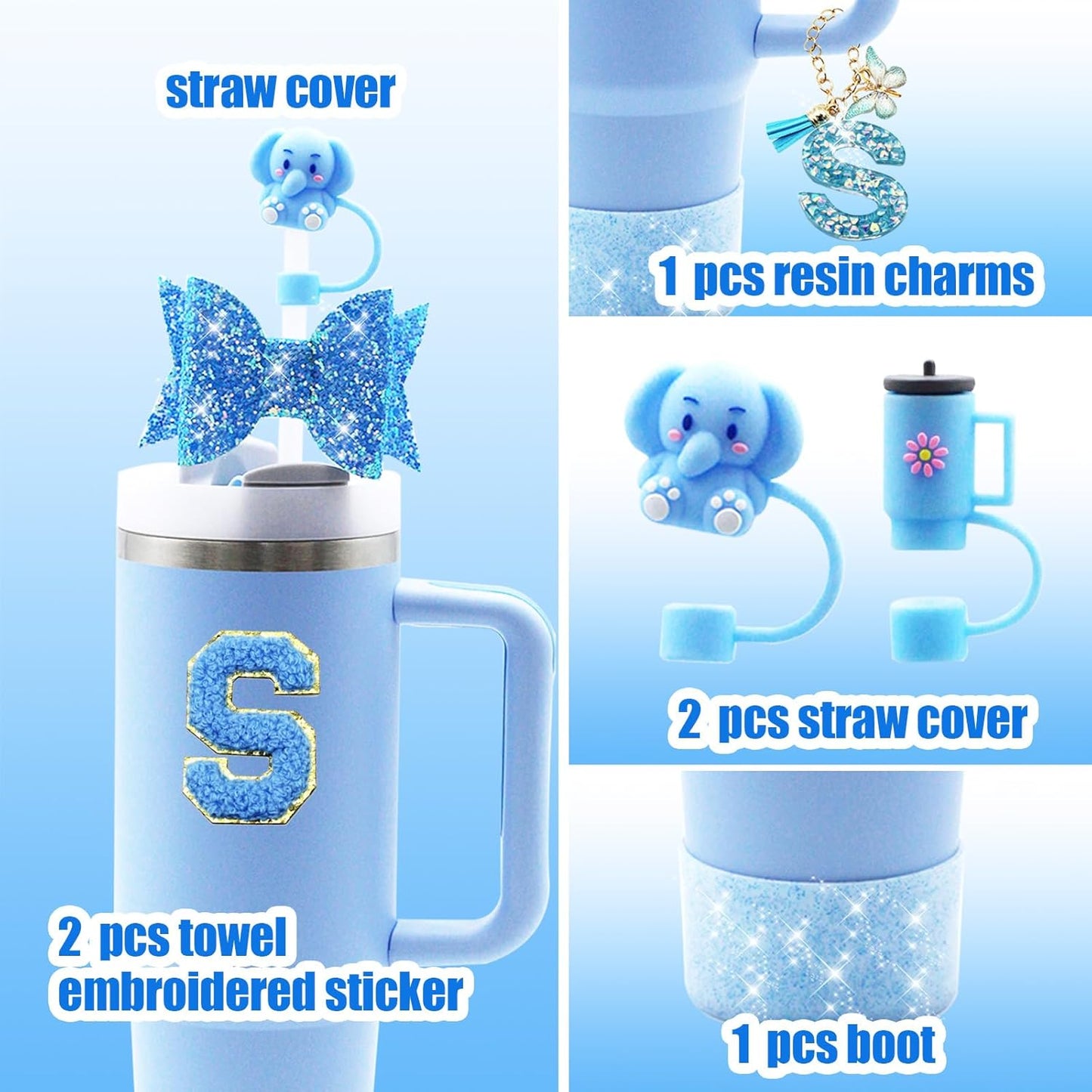 Stanley 9PCS Cup Accessories Set - Includes Straw Cover, Spill Proof Stopper & Handle Charm | Fits 30oz & 40oz