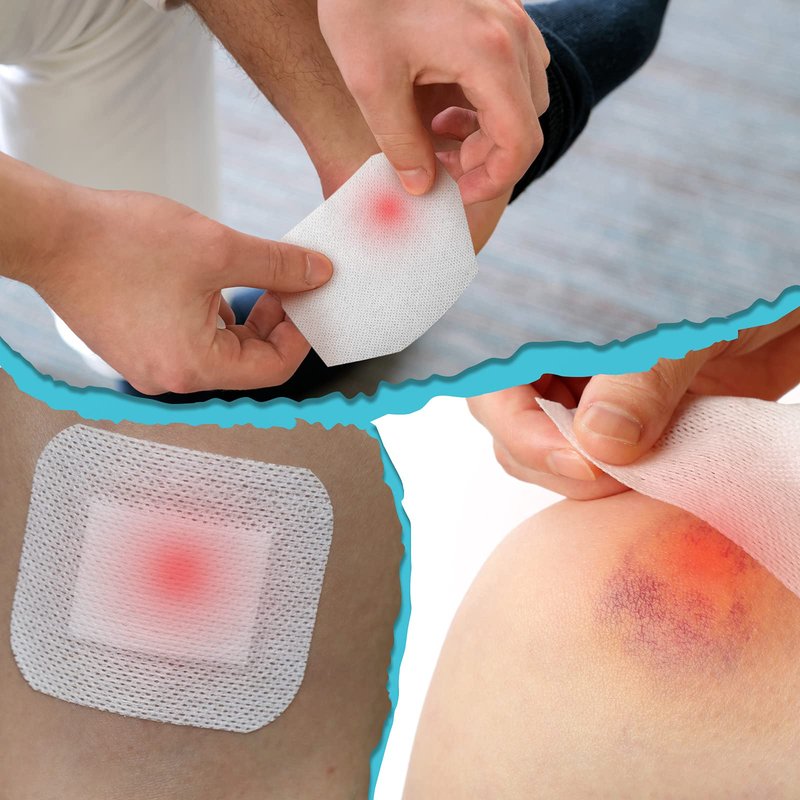 Nuanchu 4 Rolls Non-Woven Cover Roll Stretch Tape Non-Woven Adhesive Bandages Breathable Bandage Tape Cohesive Wrap Bandages Protective Stretch Bandage Film