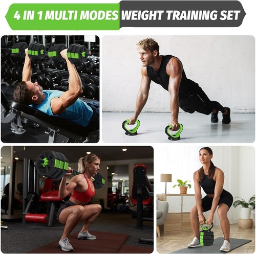 MERXENG Adjustable Dumbbell Set, 44/66/88Lbs 4-in-1 Free Weights for Home Gym, Converts to Kettlebell & Barbell with Connector, Non-Slip Grip, Ideal for Men & Women Strength Training