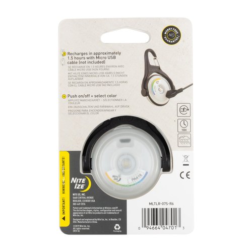 Nite IZE Radiant Rechargeable Micro Lantern - Portable Swivel Light with Clip - LED Light for Carabiner Keychains & Dog Collars - Disc-O Select