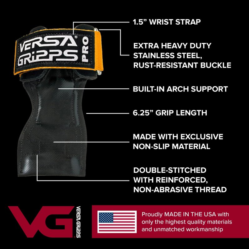 Versa Gripps Pro, Made in USA, Wrist Straps for Weightlifting Alternative, Best Training Accessory, XS, Silver