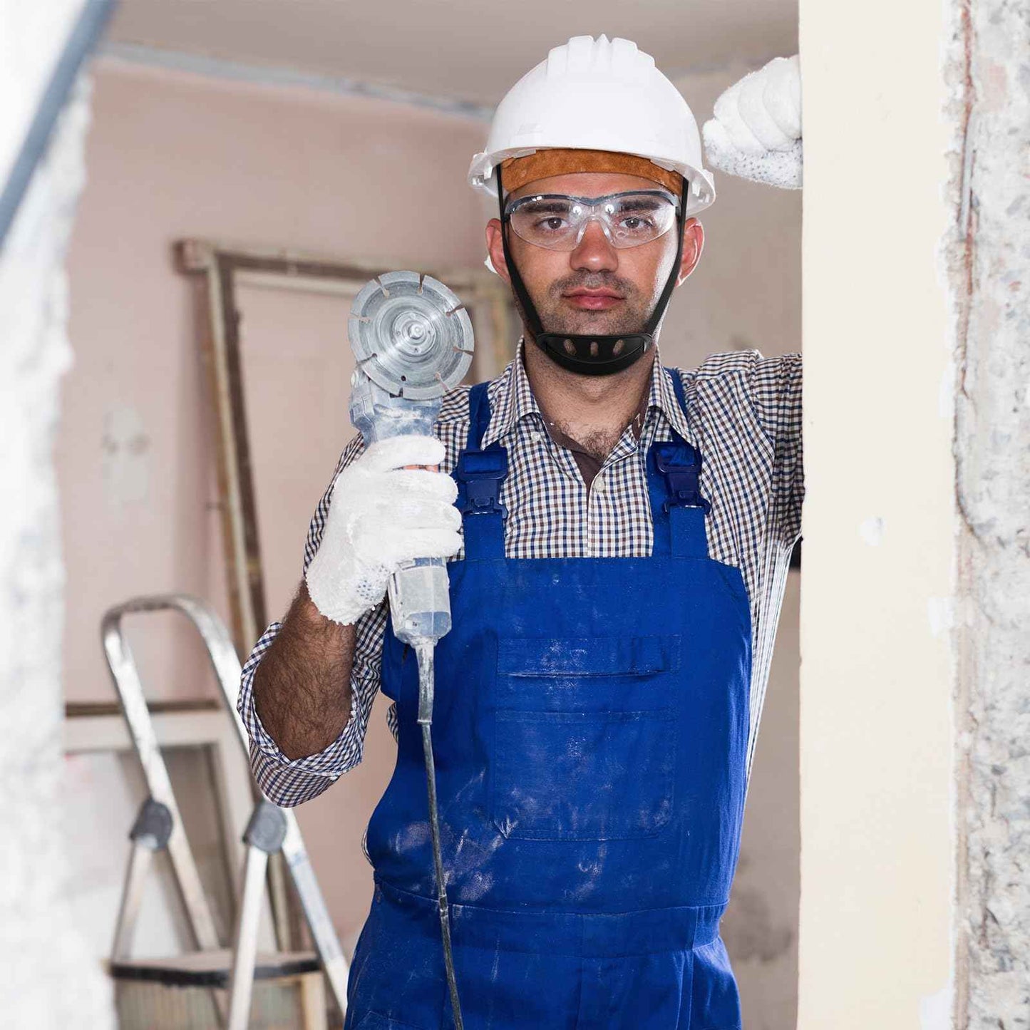 Cosblank 15 Pcs Universal Hard Hat Chin Strap with Chin Cup Elastic Helmet Strap Multi Point Adjustment Hard Hat Accessories Replacement for Construction Worker Guard Protection (Black)