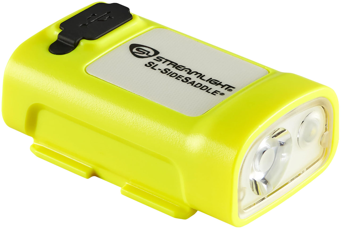 Streamlight 61631 SL-Sidesaddle 400-Lumen USB Rechargeable Hands-Free Universal Hard Hat, Helmet, and Headgear LED Light with Mount Kit, Rechargeable Battery, USB-C Cable, Yellow