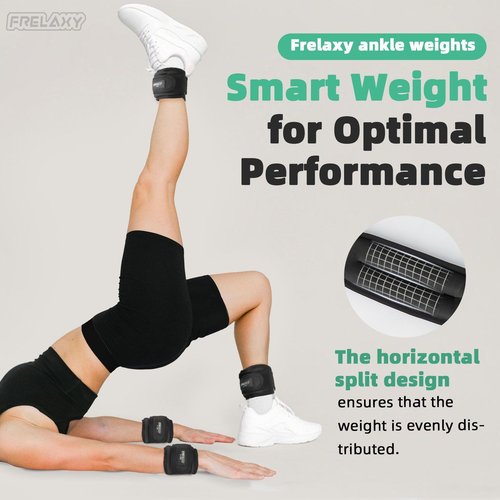 Frelaxy Ankle Weights Sets for Women Men Kids 1lb 2lb 3lb Pairs with Adjustable Straps, Strength weighted for Physical Therapy Running Walking Fitness Gym Workout (Black/White, 3 lbs x 2)