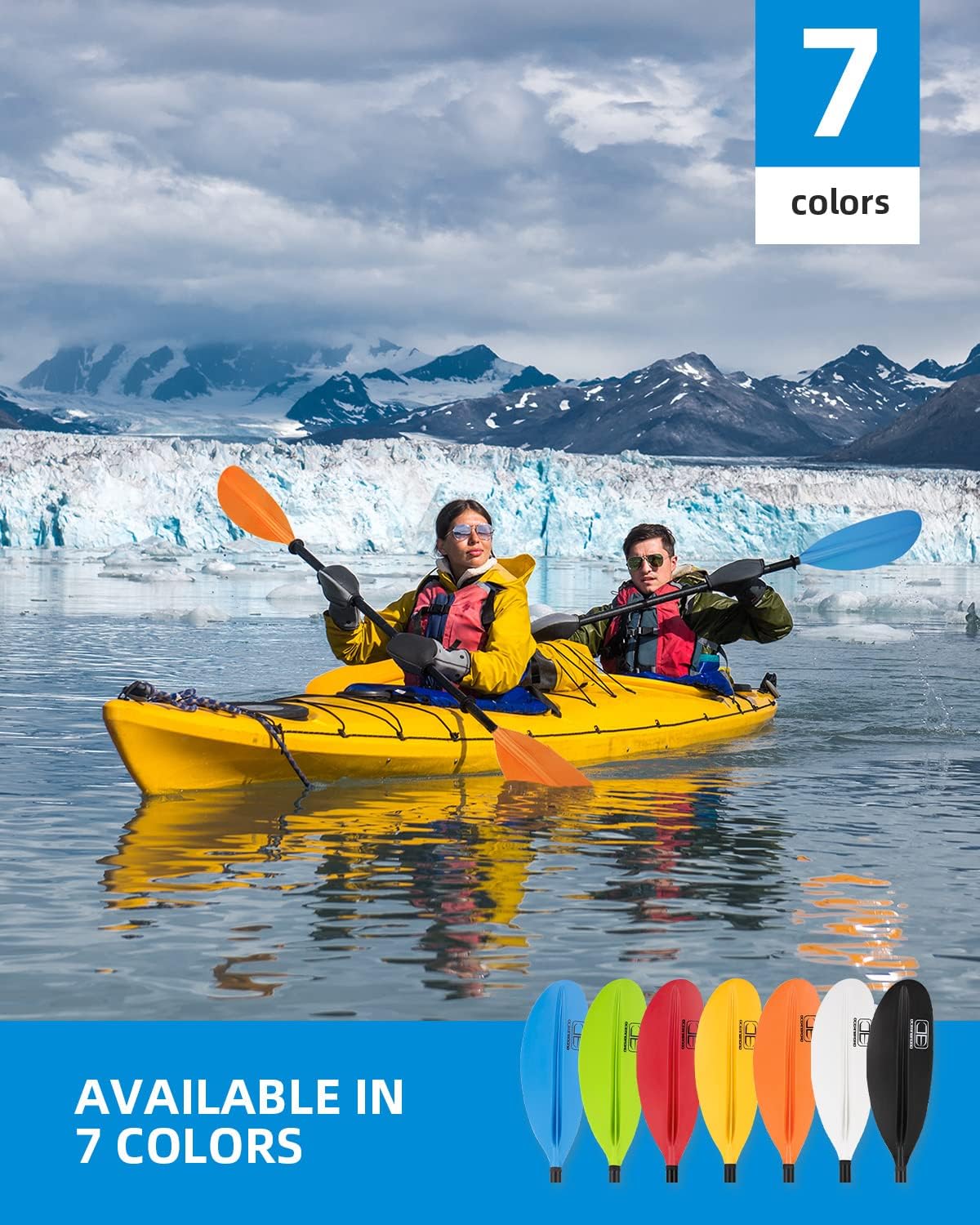 OCEANBROAD Kayak Paddle - Lightweight Alloy Shaft | Available in 86in, 90.5in, 95in Lengths