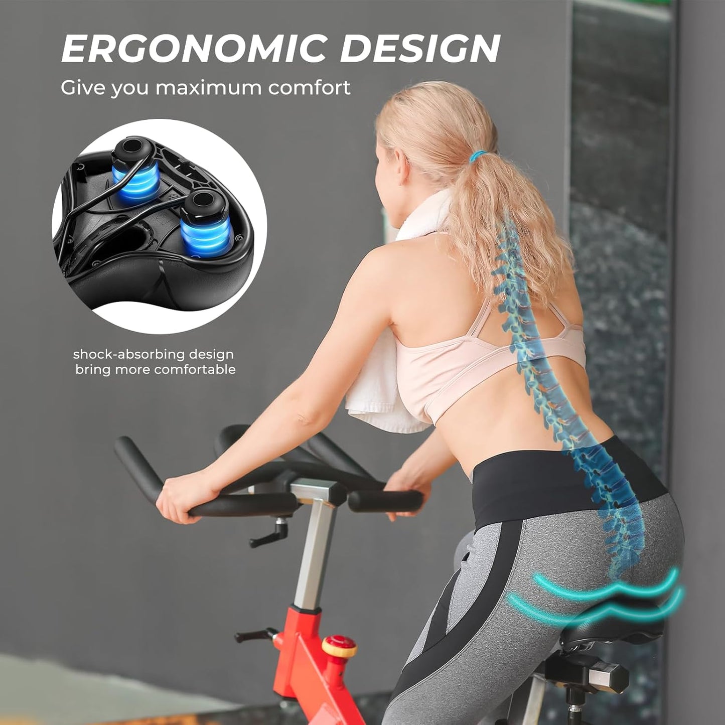 YOUNGDO Bike Seat - Comfortable Wide Gel Saddle for Road & Mountain Bikes | Breathable Design