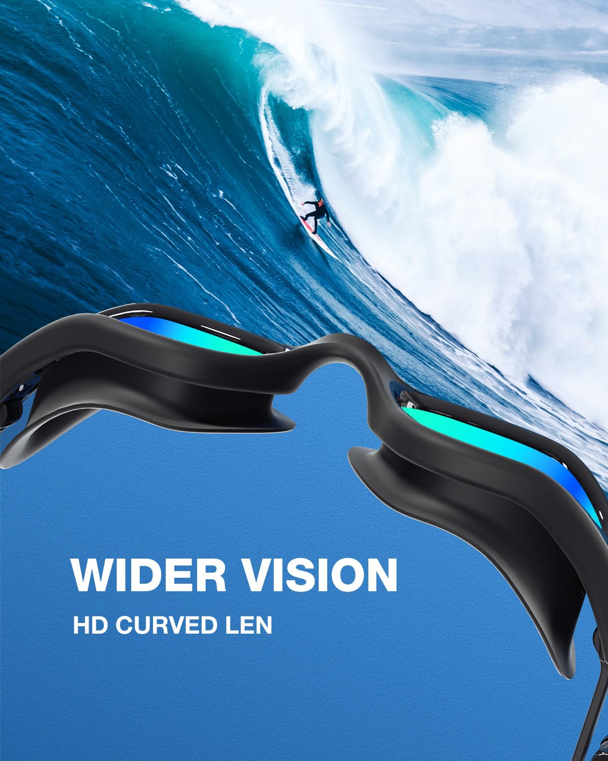 ZIONOR Swim Goggles Adult, G1 Air Unisex No Leak Anti-Fog with Swim Cap