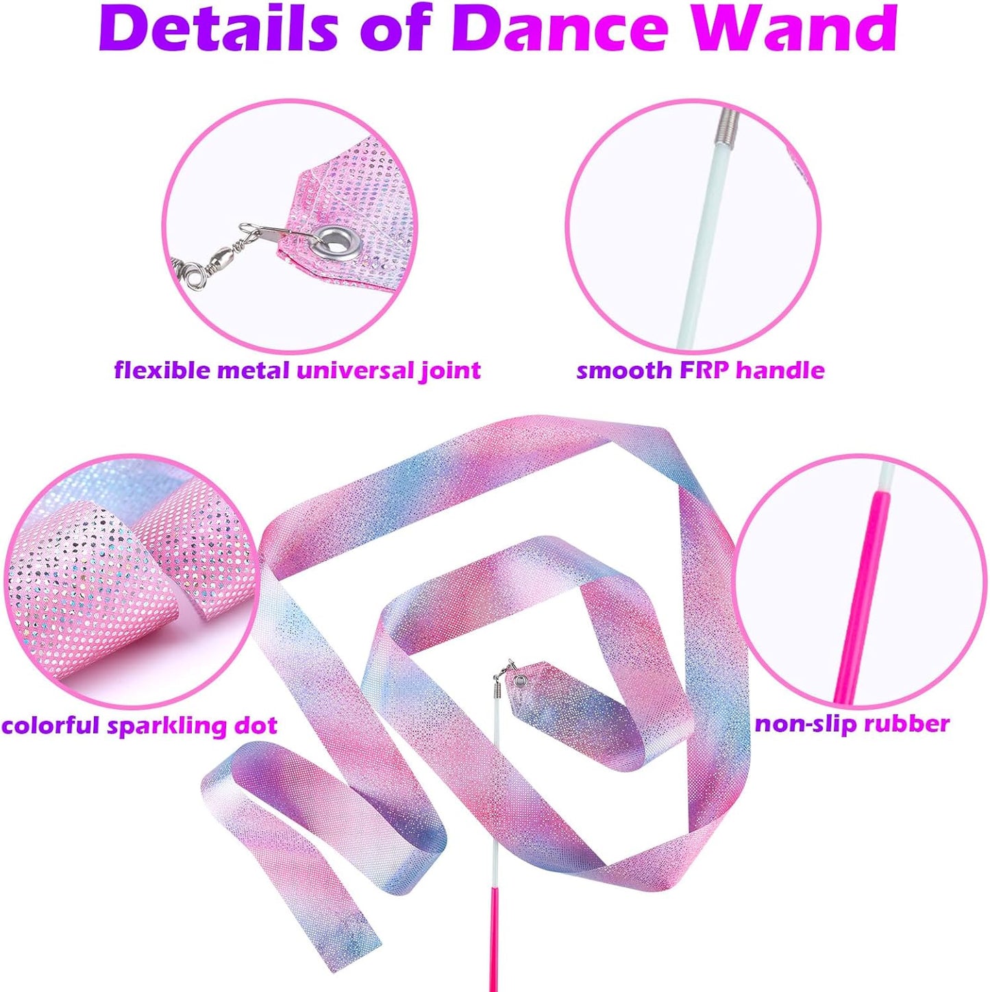 Skiennix 14PCS Dance Ribbons - Sparkling Twirling Streamers for Kids' Ballet & Gymnastics | Birthday Party Favors